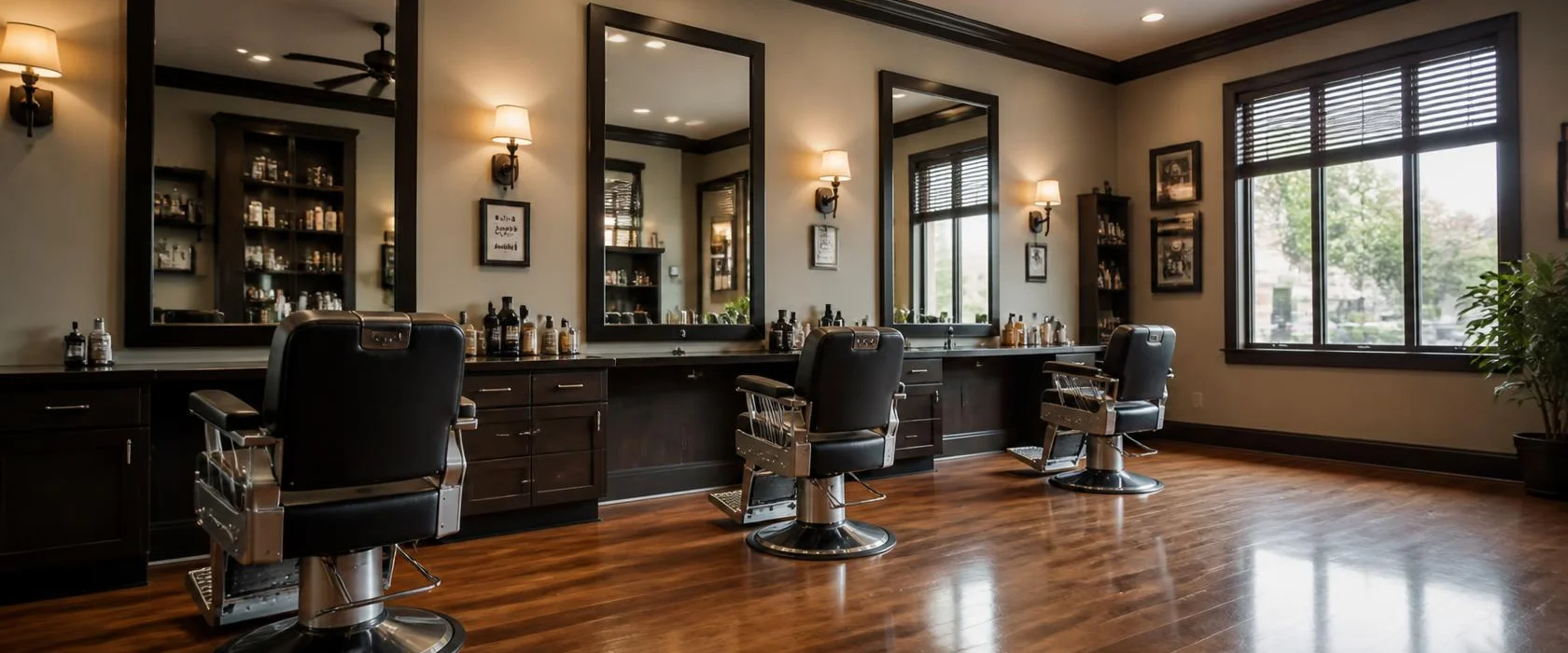 Interior da Barbearia Estilo e Corte
